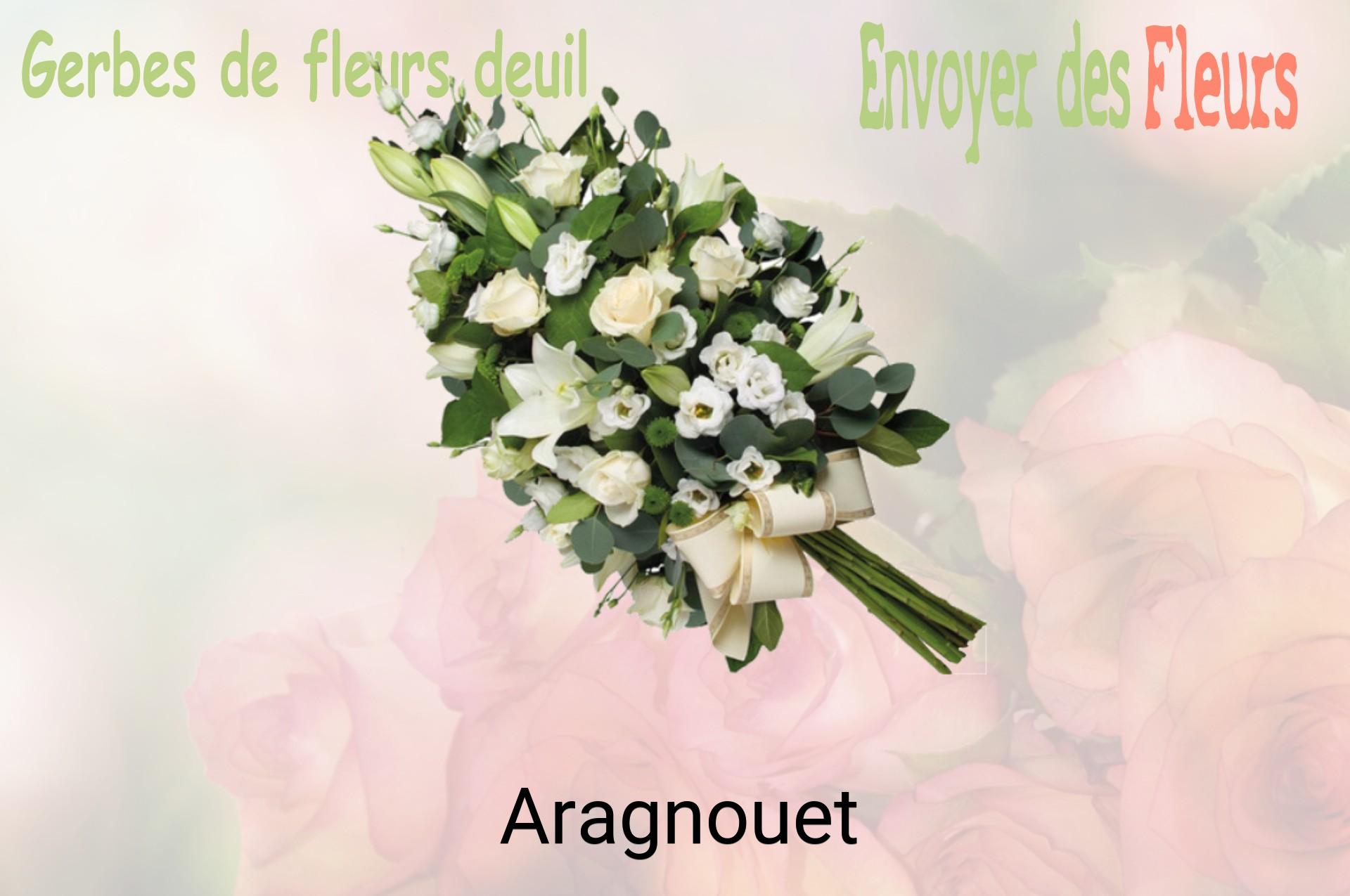 Gerbe de fleurs de deuil livrée à Aragnouet